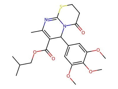 isobutyl 8-methyl-4-oxo-6-(3,4,5-trimethoxyphenyl)-3,4-dihydro-2H,6H-pyrimido[2,1-b][1,3]thiazine-7-carboxylate structure