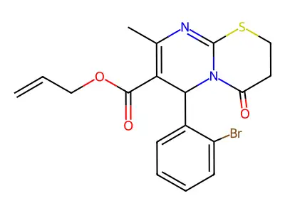 allyl 6-(2-bromophenyl)-8-methyl-4-oxo-3,4-dihydro-2H,6H-pyrimido[2,1-b][1,3]thiazine-7-carboxylate structure
