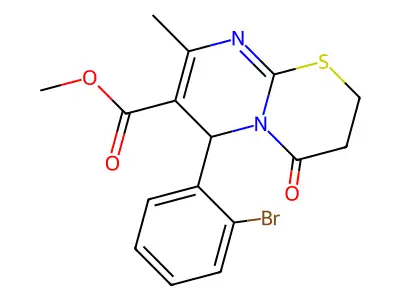 methyl 6-(2-bromophenyl)-8-methyl-4-oxo-3,4-dihydro-2H,6H-pyrimido[2,1-b][1,3]thiazine-7-carboxylate structure