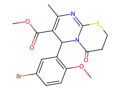 methyl 6-(5-bromo-2-methoxyphenyl)-8-methyl-4-oxo-3,4-dihydro-2H,6H-pyrimido[2,1-b][1,3]thiazine-7-carboxylate structure