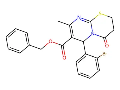 benzyl 6-(2-bromophenyl)-8-methyl-4-oxo-3,4-dihydro-2H,6H-pyrimido[2,1-b][1,3]thiazine-7-carboxylate structure