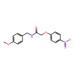 N-[(4-methoxyphenyl)methyl]-2-(4-nitrophenoxy)acetamide structure
