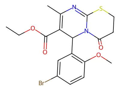 ethyl 6-(5-bromo-2-methoxyphenyl)-8-methyl-4-oxo-3,4-dihydro-2H,6H-pyrimido[2,1-b][1,3]thiazine-7-carboxylate structure