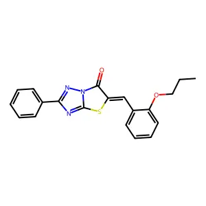 2-Phenyl-5-(2-propoxybenzylidene)thiazolo[3,2-b][1,2,4]triazol-6(5H)-one structure