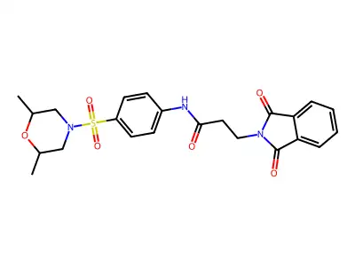 N-{4-[(2,6-dimethylmorpholin-4-yl)sulfonyl]phenyl}-3-(1,3-dioxo-1,3-dihydro-2H-isoindol-2-yl)propanamide structure