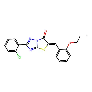 2-(2-Chlorophenyl)-5-(2-propoxybenzylidene)thiazolo[3,2-b][1,2,4]triazol-6(5H)-one structure