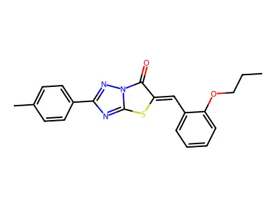 (5Z)-2-(4-methylphenyl)-5-(2-propoxybenzylidene)[1,3]thiazolo[3,2-b][1,2,4]triazol-6(5H)-one structure