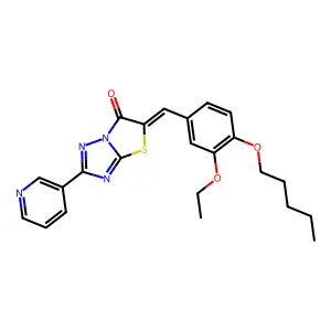(5E)-5-[(3-ethoxy-4-pentoxyphenyl)methylidene]-2-pyridin-3-yl-[1,3]thiazolo[3,2-b][1,2,4]triazol-6-one structure
