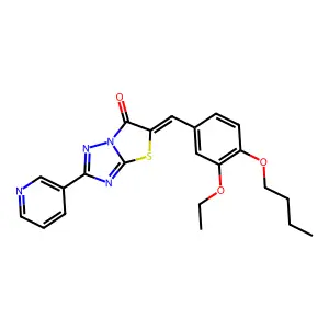 (5E)-5-[(4-BUTOXY-3-ETHOXYPHENYL)METHYLIDENE]-2-(PYRIDIN-3-YL)-5H,6H-[1,2,4]TRIAZOLO[3,2-B][1,3]THIAZOL-6-ONE structure