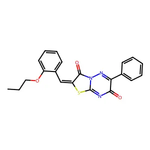 6-Phenyl-2-(2-propoxybenzylidene)-2H-thiazolo[3,2-b][1,2,4]triazine-3,7-dione structure