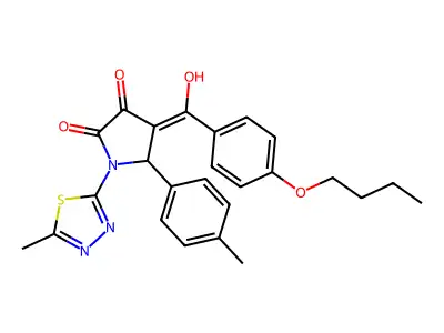 4-(4-Butoxybenzoyl)-3-hydroxy-1-(5-methyl-1,3,4-thiadiazol-2-yl)-5-(p-tolyl)-1H-pyrrol-2(5H)-one structure