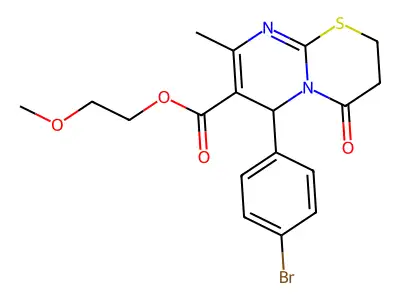 2-methoxyethyl 6-(4-bromophenyl)-8-methyl-4-oxo-3,4-dihydro-2H,6H-pyrimido[2,1-b][1,3]thiazine-7-carboxylate structure