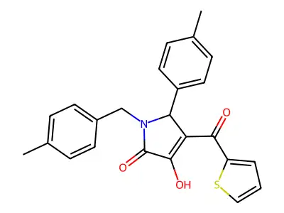 3-HYDROXY-1-(4-METHYLBENZYL)-5-(4-METHYLPHENYL)-4-(2-THIENYLCARBONYL)-1,5-DIHYDRO-2H-PYRROL-2-ONE structure