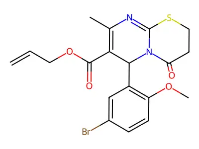 allyl 6-(5-bromo-2-methoxyphenyl)-8-methyl-4-oxo-3,4-dihydro-2H,6H-pyrimido[2,1-b][1,3]thiazine-7-carboxylate structure
