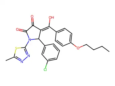 4-(4-Butoxybenzoyl)-5-(3-chlorophenyl)-3-hydroxy-1-(5-methyl-1,3,4-thiadiazol-2-yl)-1H-pyrrol-2(5H)-one structure
