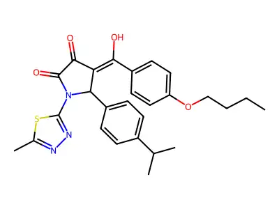 4-(4-Butoxybenzoyl)-3-hydroxy-5-(4-isopropylphenyl)-1-(5-methyl-1,3,4-thiadiazol-2-yl)-1H-pyrrol-2(5H)-one structure