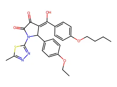 4-(4-Butoxybenzoyl)-5-(4-ethoxyphenyl)-3-hydroxy-1-(5-methyl-1,3,4-thiadiazol-2-yl)-1H-pyrrol-2(5H)-one structure