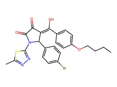 5-(4-Bromophenyl)-4-(4-butoxybenzoyl)-3-hydroxy-1-(5-methyl-1,3,4-thiadiazol-2-yl)-1H-pyrrol-2(5H)-one structure