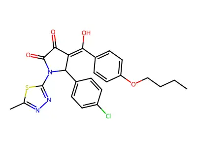 4-(4-Butoxybenzoyl)-5-(4-chlorophenyl)-3-hydroxy-1-(5-methyl-1,3,4-thiadiazol-2-yl)-1H-pyrrol-2(5H)-one structure