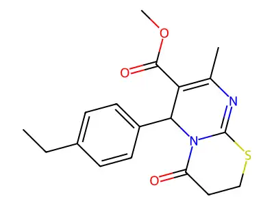 methyl 6-(4-ethylphenyl)-8-methyl-4-oxo-3,4-dihydro-2H,6H-pyrimido[2,1-b][1,3]thiazine-7-carboxylate structure