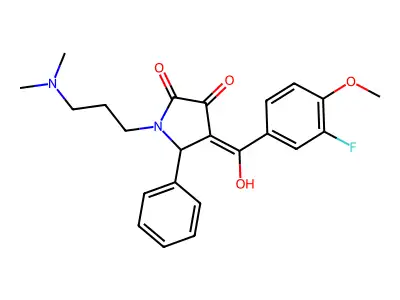1-[3-(dimethylamino)propyl]-4-(3-fluoro-4-methoxybenzoyl)-3-hydroxy-5-phenyl-2,5-dihydro-1H-pyrrol-2-one structure