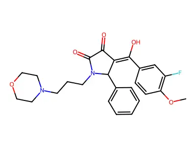 4-(3-fluoro-4-methoxybenzoyl)-3-hydroxy-1-[3-(morpholin-4-yl)propyl]-5-phenyl-2,5-dihydro-1H-pyrrol-2-one structure
