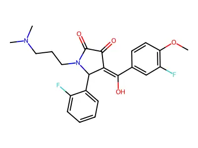 1-[3-(dimethylamino)propyl]-4-(3-fluoro-4-methoxybenzoyl)-5-(2-fluorophenyl)-3-hydroxy-2,5-dihydro-1H-pyrrol-2-one structure