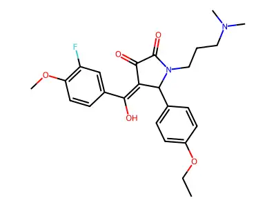 1-[3-(dimethylamino)propyl]-5-(4-ethoxyphenyl)-4-(3-fluoro-4-methoxybenzoyl)-3-hydroxy-2,5-dihydro-1H-pyrrol-2-one structure