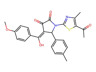 1-(5-acetyl-4-methyl-1,3-thiazol-2-yl)-3-hydroxy-4-(4-methoxybenzoyl)-5-(4-methylphenyl)-2,5-dihydro-1H-pyrrol-2-one structure