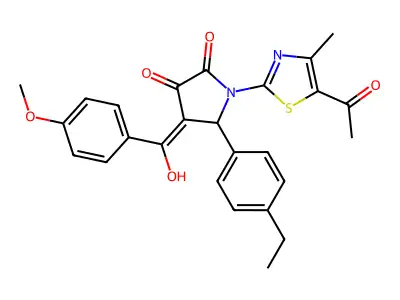 1-(5-acetyl-4-methyl-1,3-thiazol-2-yl)-5-(4-ethylphenyl)-3-hydroxy-4-(4-methoxybenzoyl)-2,5-dihydro-1H-pyrrol-2-one structure
