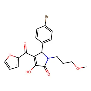 5-(4-BR-PH)-4-(2-Furoyl)-3-HO-1-(3-methoxypropyl)-1,5-dihydro-2H-pyrrol-2-one structure