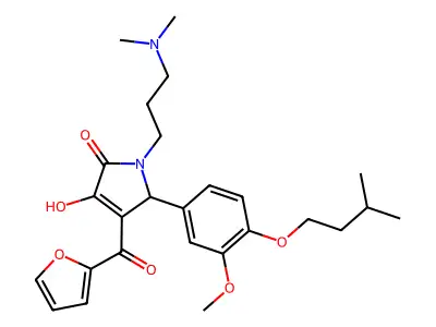 1-[3-(dimethylamino)propyl]-4-(2-furoyl)-3-hydroxy-5-[4-(isopentyloxy)-3-methoxyphenyl]-1,5-dihydro-2H-pyrrol-2-one structure