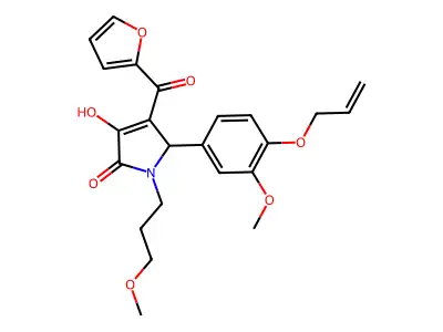 5-[4-(allyloxy)-3-methoxyphenyl]-4-(2-furoyl)-3-hydroxy-1-(3-methoxypropyl)-1,5-dihydro-2H-pyrrol-2-one structure