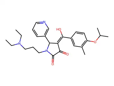 1-[3-(diethylamino)propyl]-3-hydroxy-4-[3-methyl-4-(propan-2-yloxy)benzoyl]-5-(pyridin-3-yl)-2,5-dihydro-1H-pyrrol-2-one structure