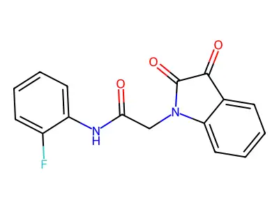 2-(2,3-dioxo-2,3-dihydro-1H-indol-1-yl)-N-(2-fluorophenyl)acetamide structure