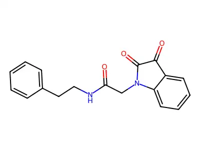 2-(2,3-dioxo-1-indolyl)-N-(2-phenylethyl)acetamide structure
