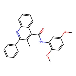N-(2,5-dimethoxyphenyl)-3-methyl-2-phenylquinoline-4-carboxamide structure