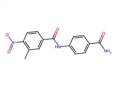 N-(4-carbamoylphenyl)-3-methyl-4-nitrobenzamide structure