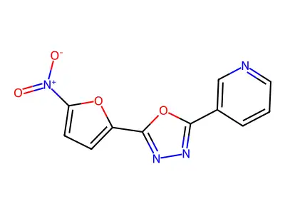 3-(5-{5-Nitro-furan-2-yl}-[1,3,4]oxadiazol-2-yl)-pyridine structure