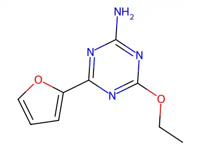 4-Ethoxy-6-(furan-2-yl)-1,3,5-triazin-2-amine structure