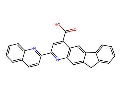 2-(2-Quinolinyl)-10H-indeno[1,2-g]quinoline-4-carboxylic acid structure