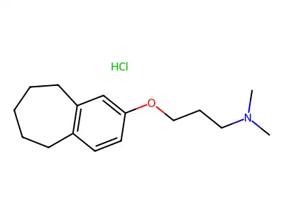 1-Propanamine, N,N-dimethyl-3-((6,7,8,9-tetrahydro-5H-benzocyclohepten-2-yl)oxy)-, hydrochloride structure