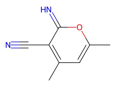 2-Imino-4,6-dimethyl-2H-pyran-3-carbonitrile structure