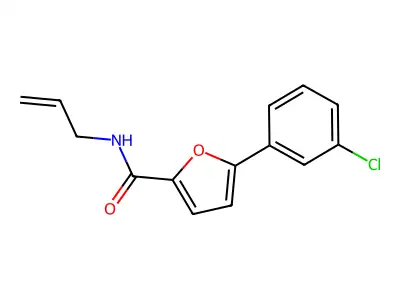 5-(3-chlorophenyl)-N-prop-2-enylfuran-2-carboxamide structure