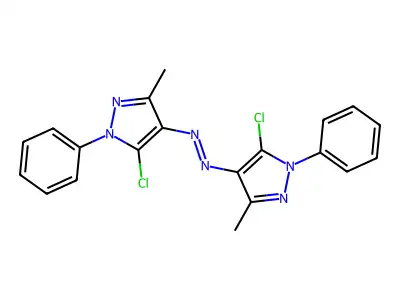 Bis(5-chloro-3-methyl-1-phenylpyrazol-4-yl)diazene structure