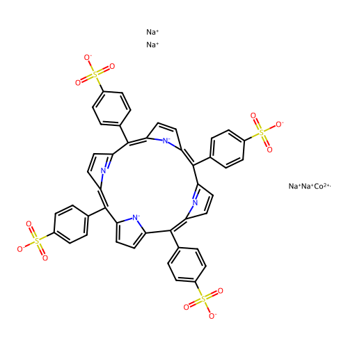 Cobaltate(4-), ((4,4',4'',4'''-(21H,23H-porphine-5,10,15,20-tetrayl)tetrakis(benzenesulfonato))(6-)-N(sup 21),N(sup 22),N(sup 23),N(sup 24))-, tetrasodium, (SP-4-1)- structure