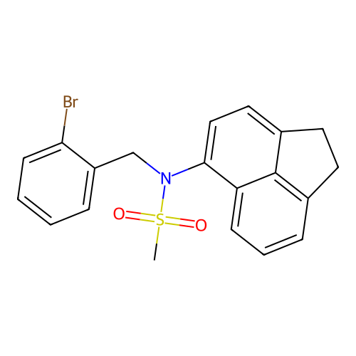 N-(2-bromobenzyl)-N-(1,2-dihydroacenaphthylen-5-yl)methanesulfonamide structure