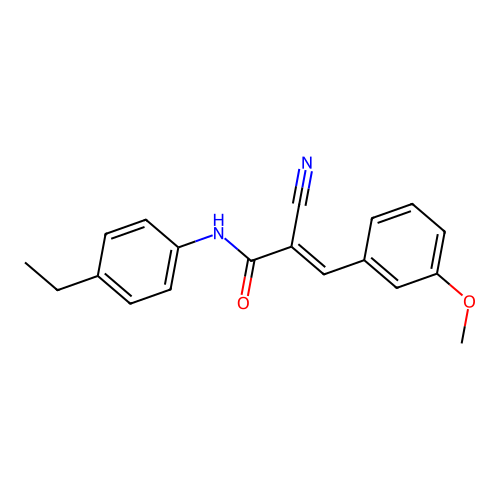 (2E)-2-cyano-N-(4-ethylphenyl)-3-(3-methoxyphenyl)acrylamide structure