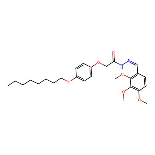 2-(4-octoxyphenoxy)-N-[(Z)-(2,3,4-trimethoxyphenyl)methylideneamino]acetamide structure