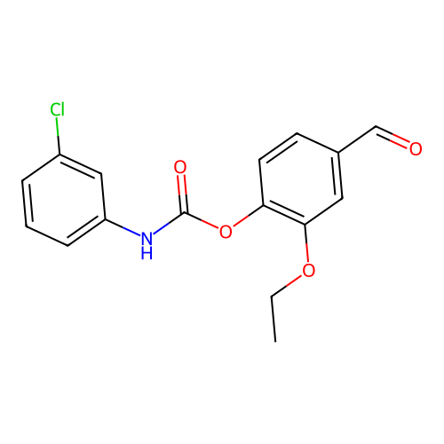 2-Ethoxy-4-formylphenyl (3-chlorophenyl)carbamate structure